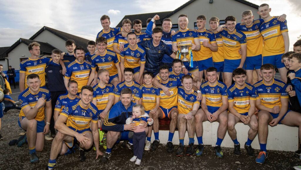 Ellistown team that land the Tom Cross Junior Football championship final with victory over Kill. Photo: Sean Brilly.